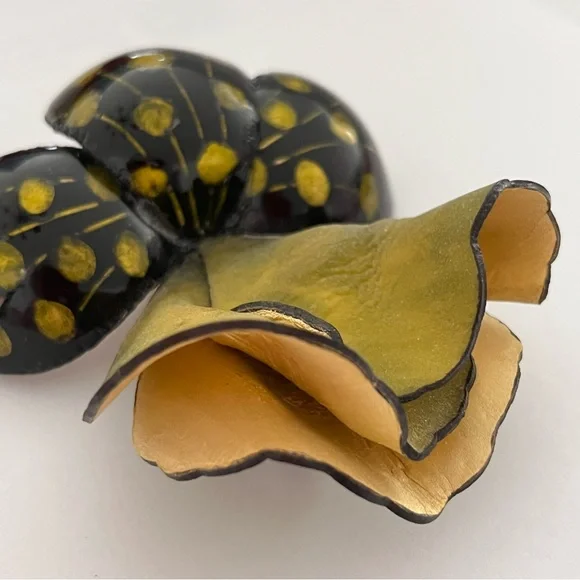 Rare Cilea Paris Resin Floral Pin Brooch - Picture 11 of 14